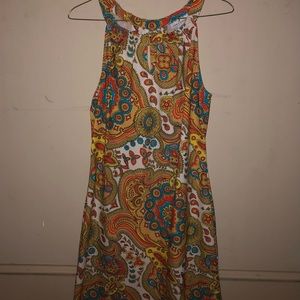 Colorful orange and white dress. Women’s large